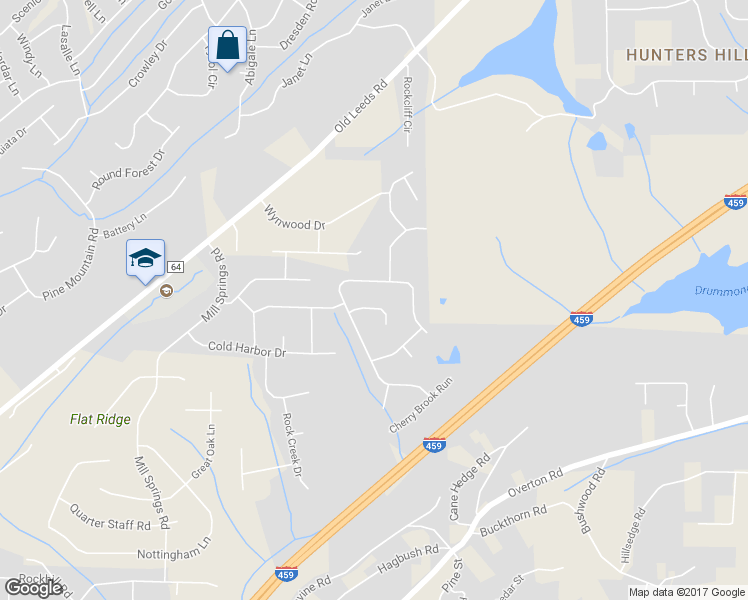 map of restaurants, bars, coffee shops, grocery stores, and more near 4908 Branch Mill Circle in Birmingham