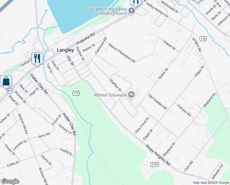 map of restaurants, bars, coffee shops, grocery stores, and more near 168 Chaffee Street in Warrenville
