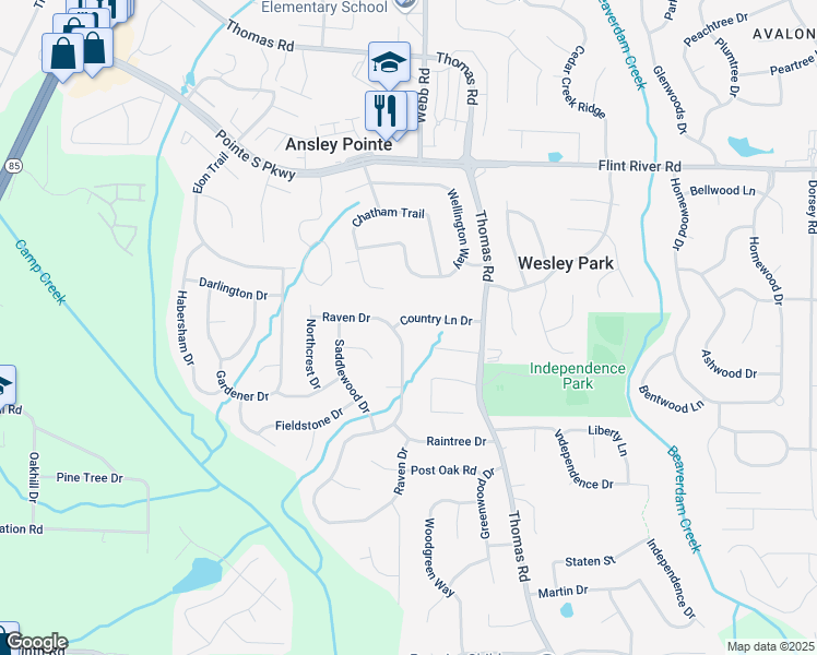map of restaurants, bars, coffee shops, grocery stores, and more near 616 Country Lane Drive in Jonesboro