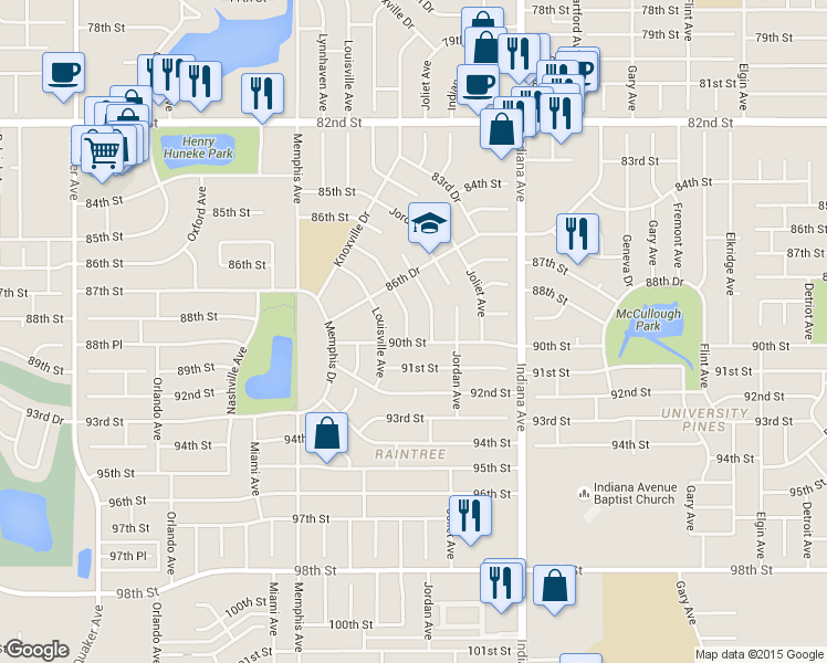 map of restaurants, bars, coffee shops, grocery stores, and more near 8617 Kenosha Dr in Lubbock