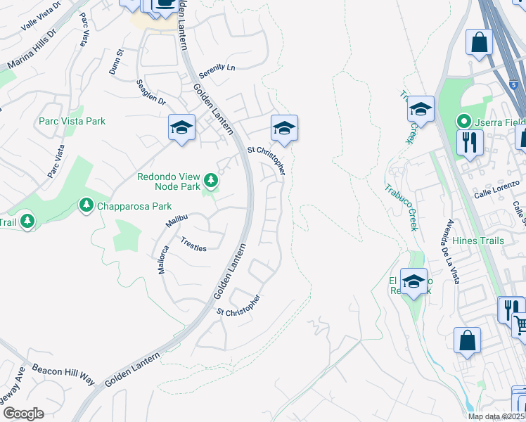 map of restaurants, bars, coffee shops, grocery stores, and more near 25 Niguel Pointe Drive in Laguna Niguel