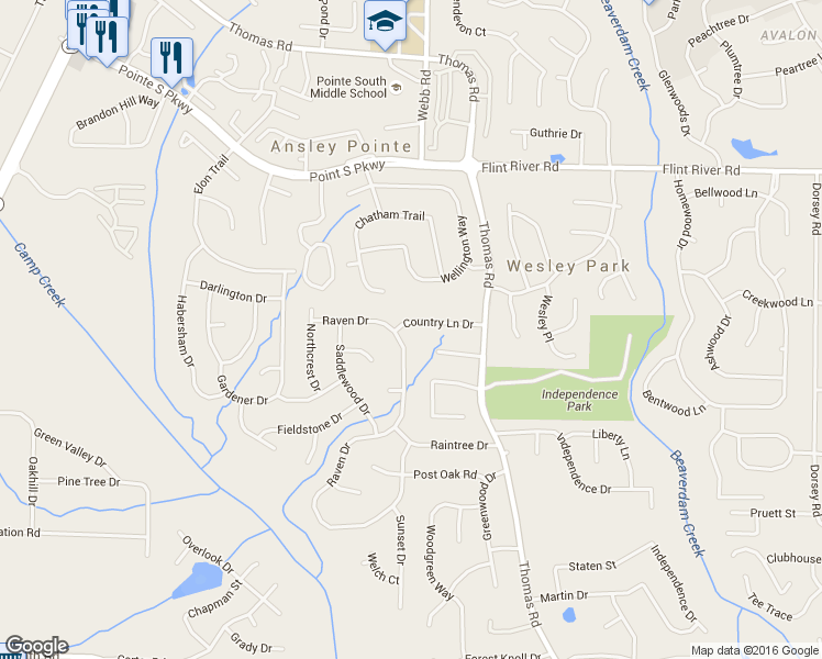 map of restaurants, bars, coffee shops, grocery stores, and more near 616 Country Lane Drive in Jonesboro