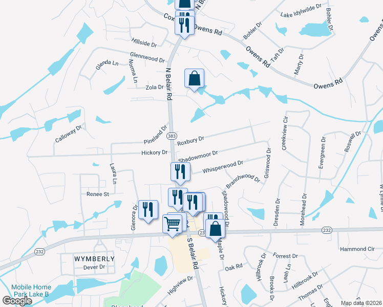map of restaurants, bars, coffee shops, grocery stores, and more near 4461 Shadowmoor Drive in Martinez