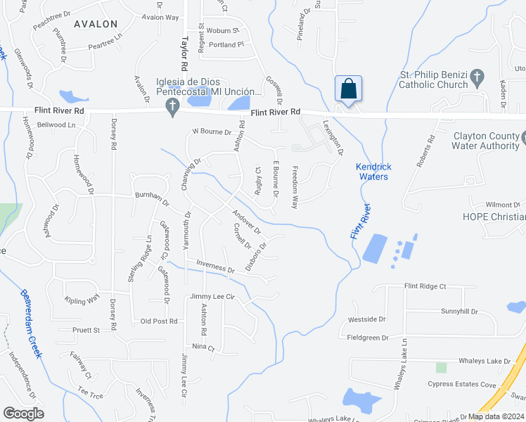 map of restaurants, bars, coffee shops, grocery stores, and more near 8878 East Bourne Drive in Jonesboro