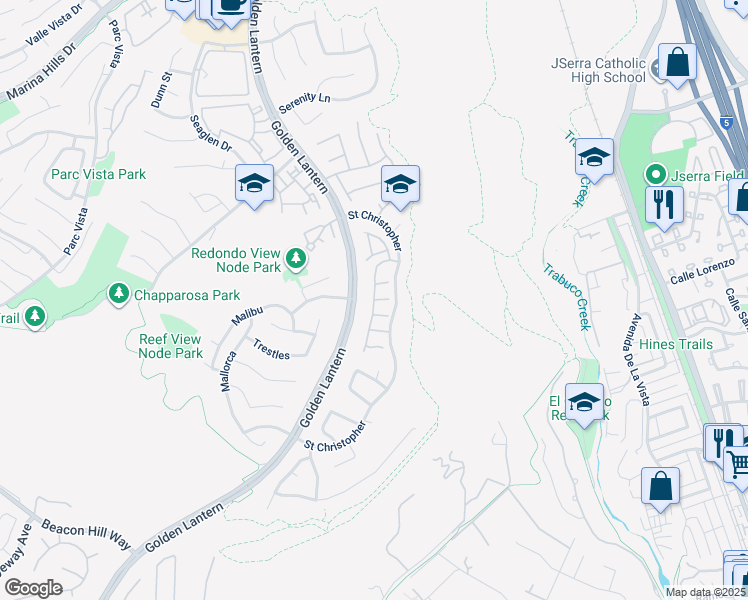 map of restaurants, bars, coffee shops, grocery stores, and more near Niguel in Dana Point