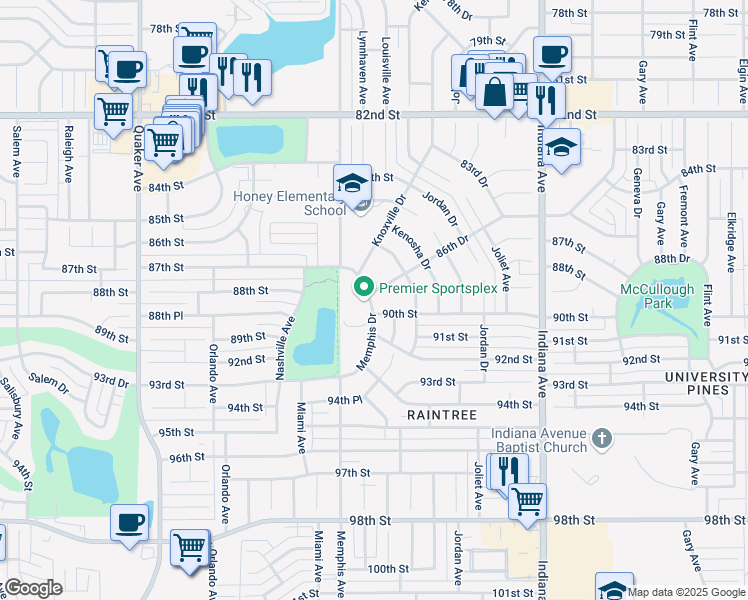 map of restaurants, bars, coffee shops, grocery stores, and more near 9000 Memphis Drive in Lubbock