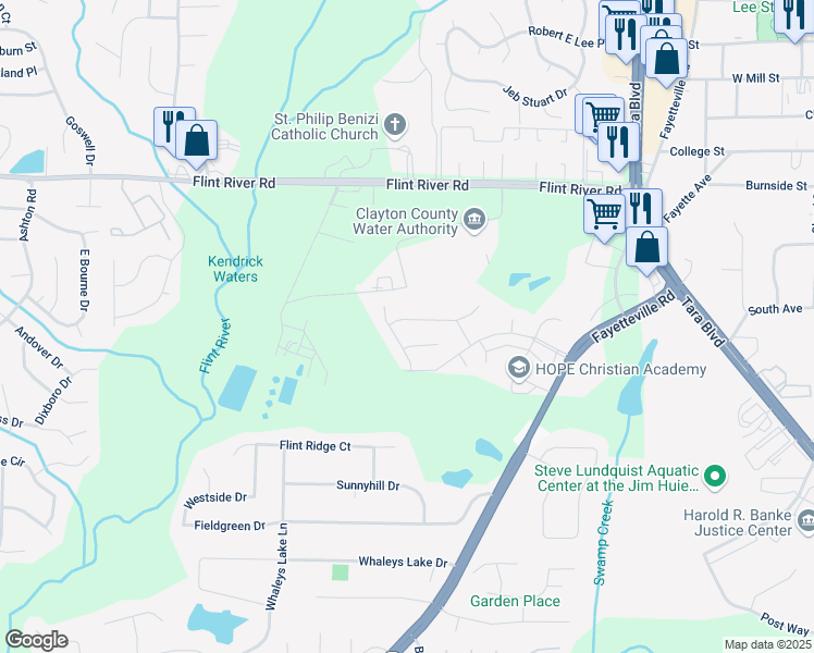 map of restaurants, bars, coffee shops, grocery stores, and more near 589 Wilmont Drive in Jonesboro