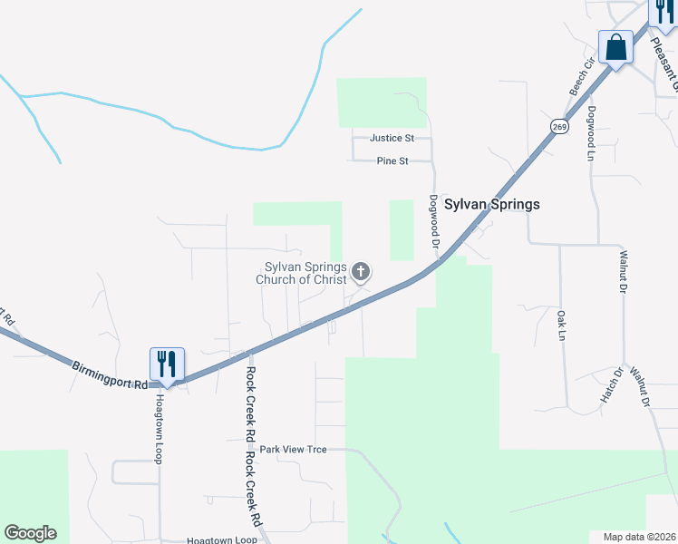 map of restaurants, bars, coffee shops, grocery stores, and more near 218 Poplar Springs Drive in Sylvan Springs