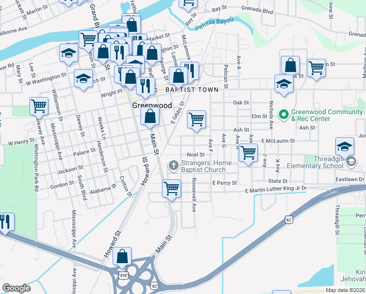 map of restaurants, bars, coffee shops, grocery stores, and more near 600-698 Avenue East in Greenwood