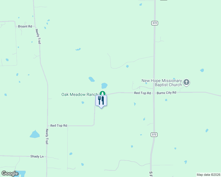 map of restaurants, bars, coffee shops, grocery stores, and more near 1602 Red Top Road in Valley View