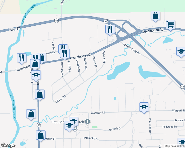 map of restaurants, bars, coffee shops, grocery stores, and more near 513 Sylvan Road in Columbus