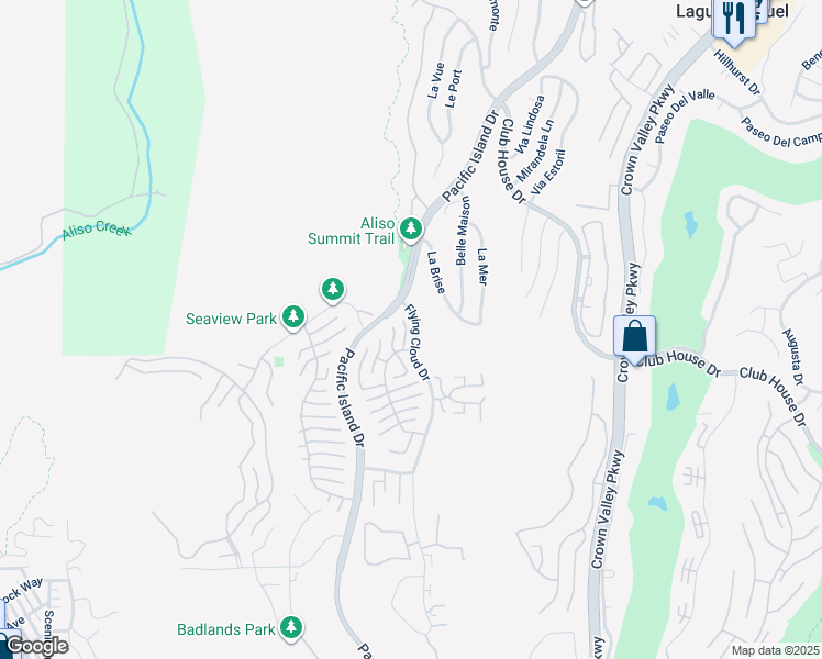 map of restaurants, bars, coffee shops, grocery stores, and more near 30962 Ariana Lane in Laguna Niguel