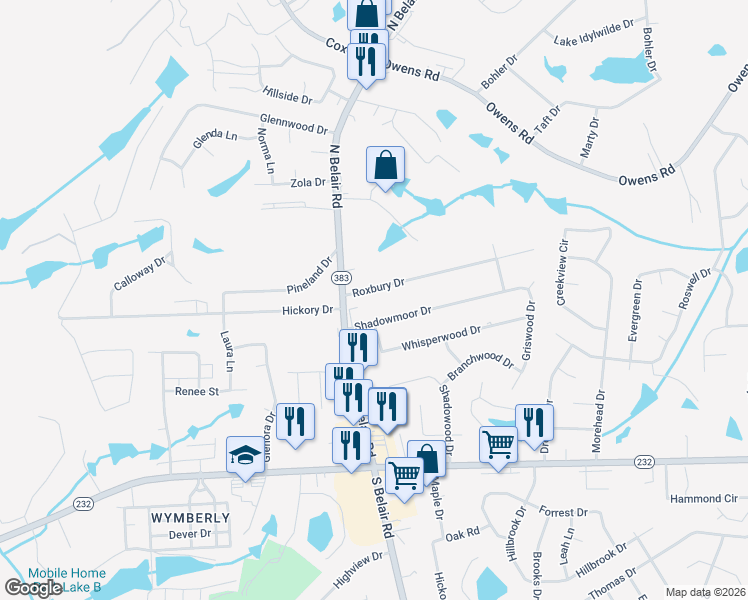 map of restaurants, bars, coffee shops, grocery stores, and more near 4461 Shadowmoor Drive in Martinez