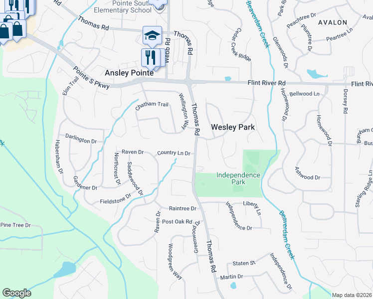 map of restaurants, bars, coffee shops, grocery stores, and more near 562 Country Lane Drive in Jonesboro