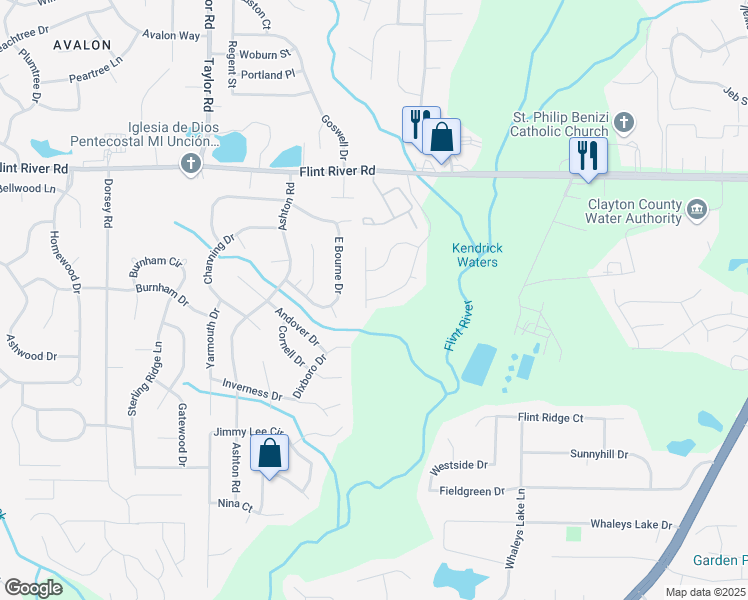 map of restaurants, bars, coffee shops, grocery stores, and more near 8878 Lexington Drive in Jonesboro