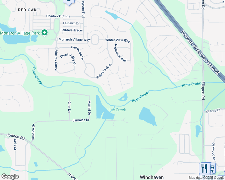 map of restaurants, bars, coffee shops, grocery stores, and more near 1576 Thornwick Trace in Stockbridge