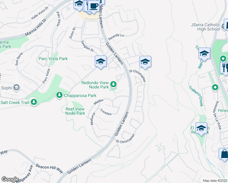 map of restaurants, bars, coffee shops, grocery stores, and more near 9 Redondo in Laguna Niguel