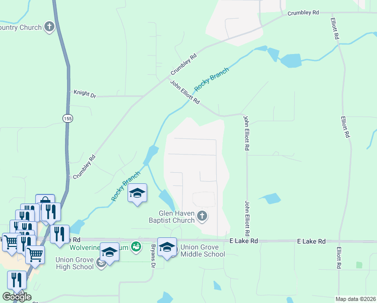 map of restaurants, bars, coffee shops, grocery stores, and more near 424 Union Grove Way in McDonough