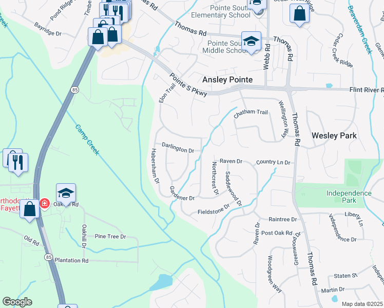 map of restaurants, bars, coffee shops, grocery stores, and more near 8870 Peppertree Drive in Jonesboro