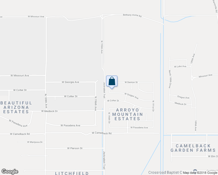 map of restaurants, bars, coffee shops, grocery stores, and more near North 194th Drive in Litchfield Park