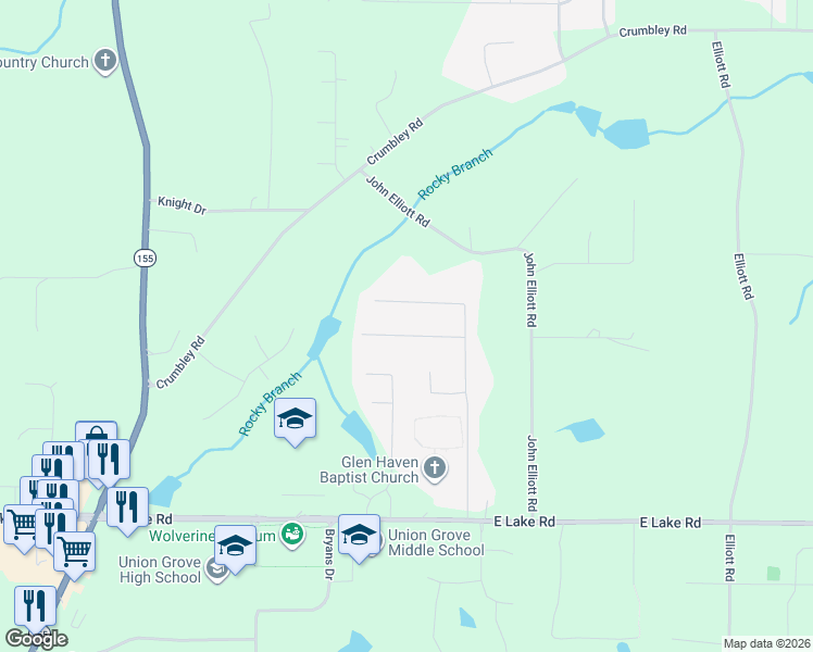 map of restaurants, bars, coffee shops, grocery stores, and more near 424 Union Grove Way in McDonough