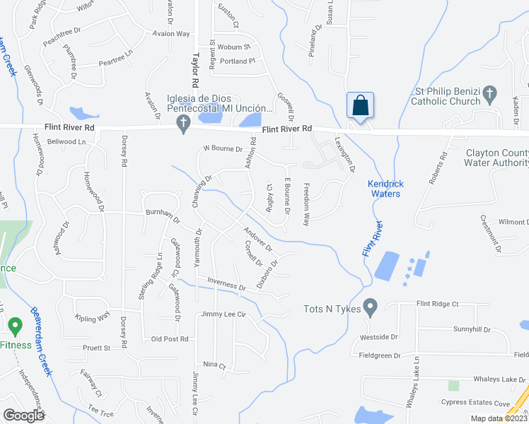 map of restaurants, bars, coffee shops, grocery stores, and more near 8855 Rugby Court in Jonesboro