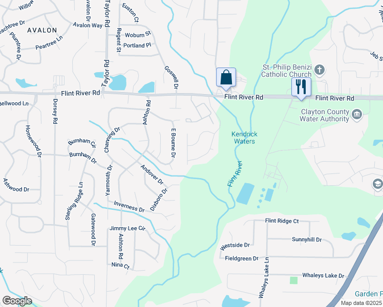 map of restaurants, bars, coffee shops, grocery stores, and more near 8838 Freedom Way in Jonesboro
