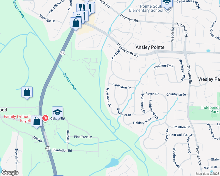 map of restaurants, bars, coffee shops, grocery stores, and more near 8851 Habersham Drive in Jonesboro