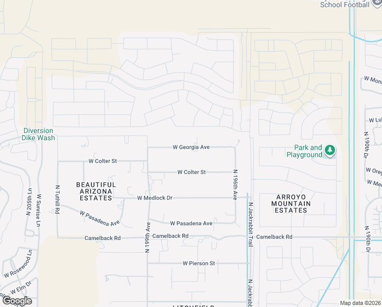 map of restaurants, bars, coffee shops, grocery stores, and more near 19711 West Georgia Avenue in Litchfield Park