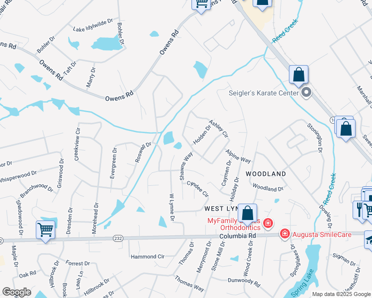 map of restaurants, bars, coffee shops, grocery stores, and more near 197 Ashley Circle in Martinez