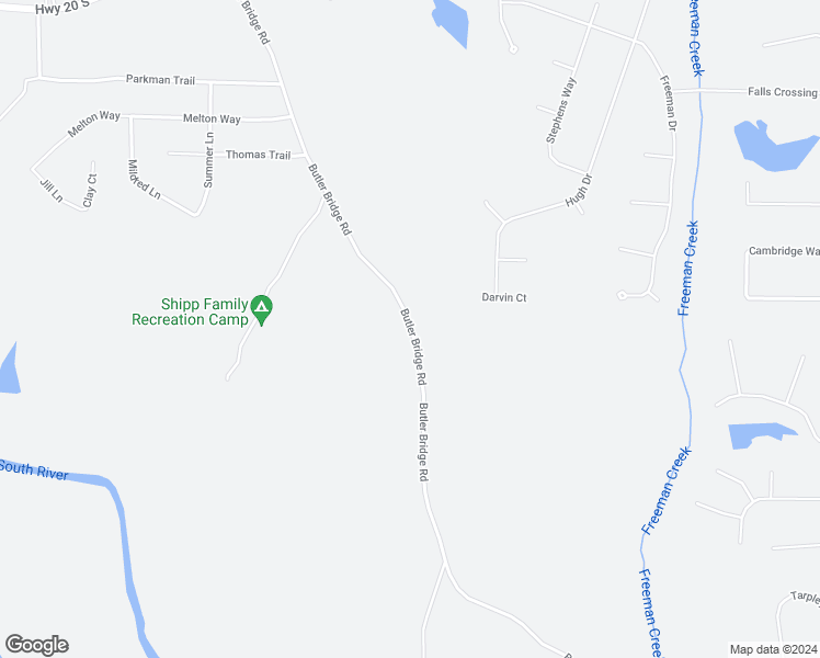 map of restaurants, bars, coffee shops, grocery stores, and more near 549 Butler Bridge Road in Covington