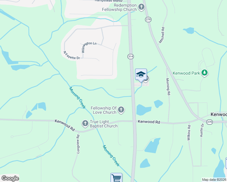 map of restaurants, bars, coffee shops, grocery stores, and more near 140 Joe Bray Road in Fayetteville