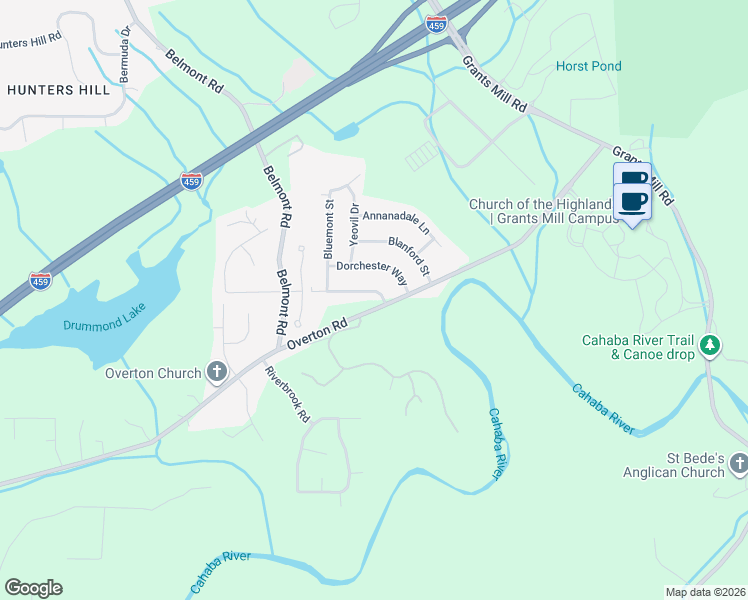 map of restaurants, bars, coffee shops, grocery stores, and more near 5649 Hampton Road in Irondale