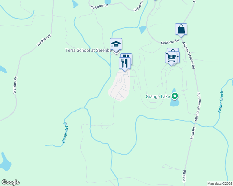 map of restaurants, bars, coffee shops, grocery stores, and more near 11297 Serenbe Lane in Palmetto
