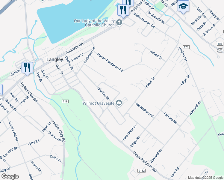 map of restaurants, bars, coffee shops, grocery stores, and more near 132 Ralph Green Drive in Warrenville