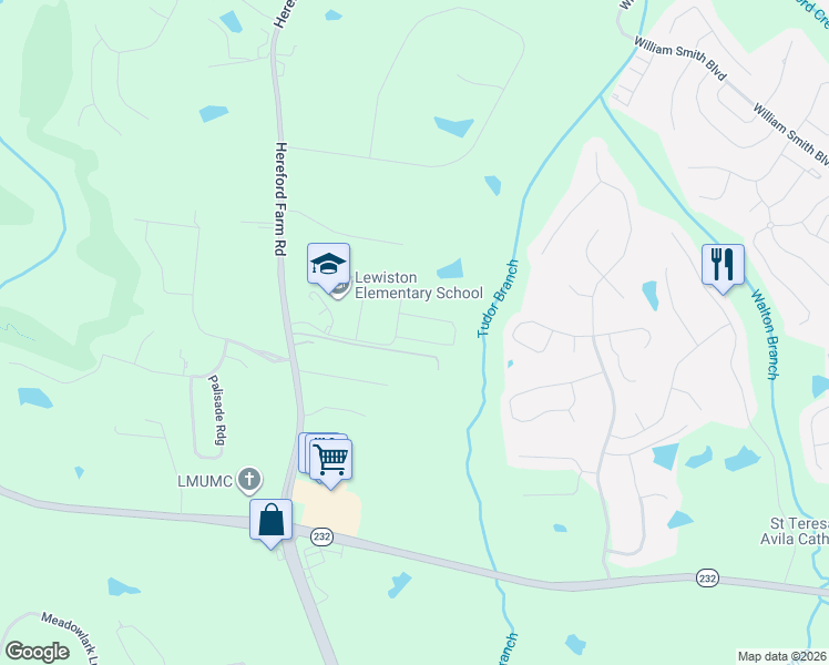 map of restaurants, bars, coffee shops, grocery stores, and more near 2553 Grier Circle in Evans