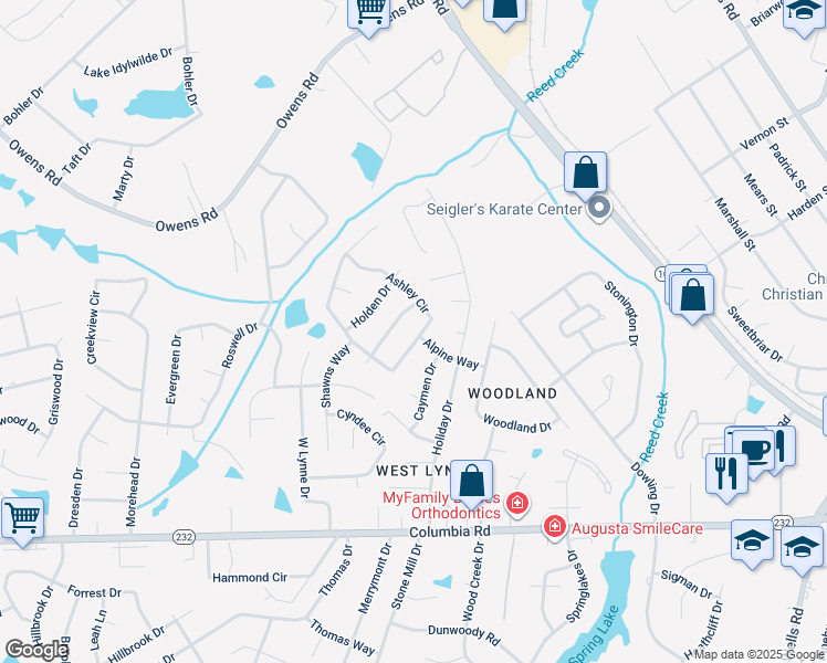 map of restaurants, bars, coffee shops, grocery stores, and more near 231 Ashley Circle in Martinez