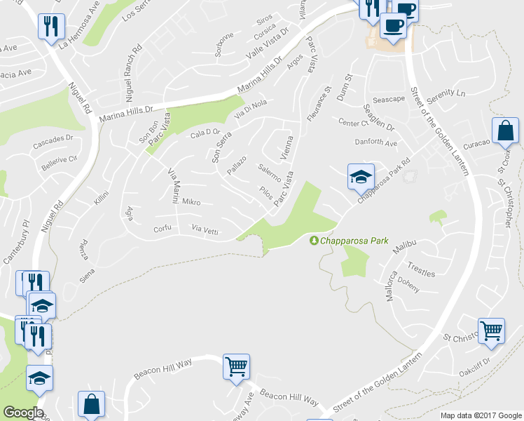 map of restaurants, bars, coffee shops, grocery stores, and more near 6 Ravello in Laguna Niguel