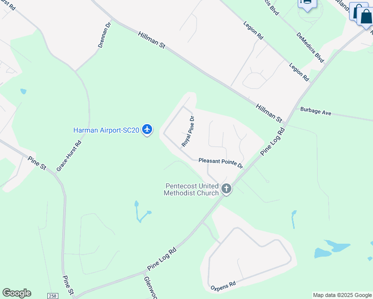 map of restaurants, bars, coffee shops, grocery stores, and more near 5174 Pleasant Pointe Drive in Warrenville