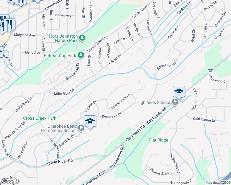 map of restaurants, bars, coffee shops, grocery stores, and more near 4411 Corinth Drive in Birmingham