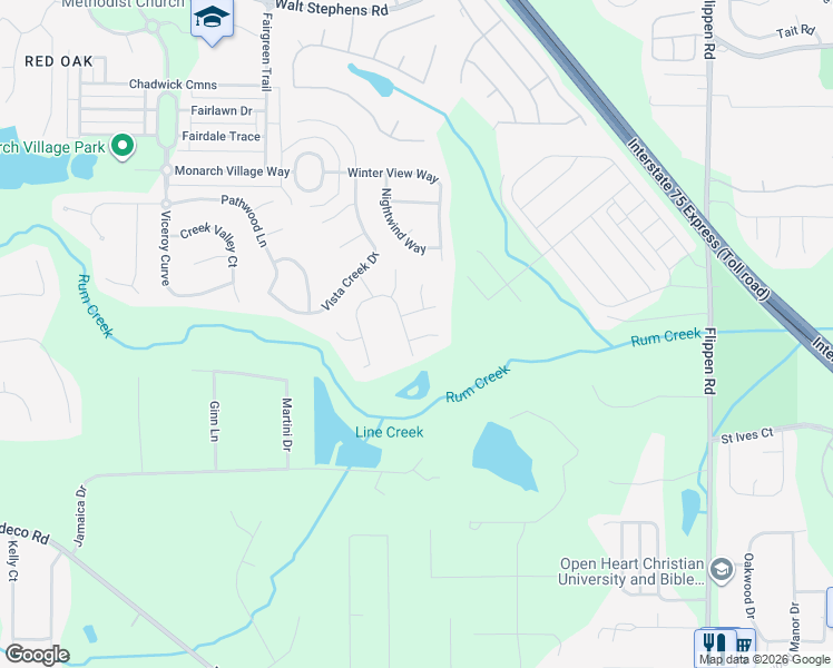 map of restaurants, bars, coffee shops, grocery stores, and more near 2103 Palatine Place in Stockbridge