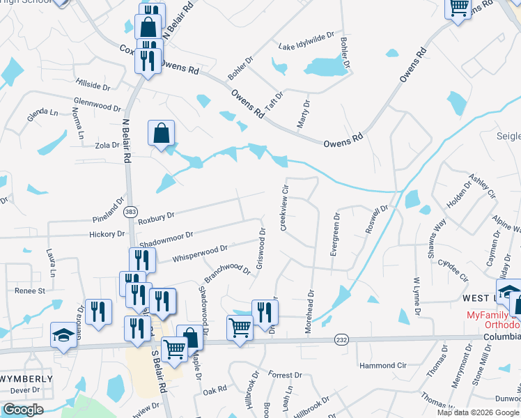 map of restaurants, bars, coffee shops, grocery stores, and more near 4417 Shadowmoor Drive in Martinez