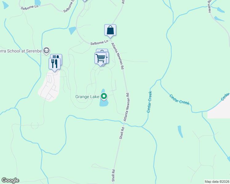 map of restaurants, bars, coffee shops, grocery stores, and more near 10539 Serenbe Lane in Palmetto