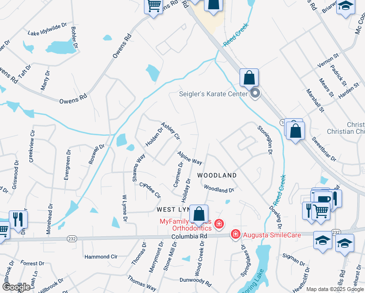 map of restaurants, bars, coffee shops, grocery stores, and more near 231 Ashley Circle in Martinez