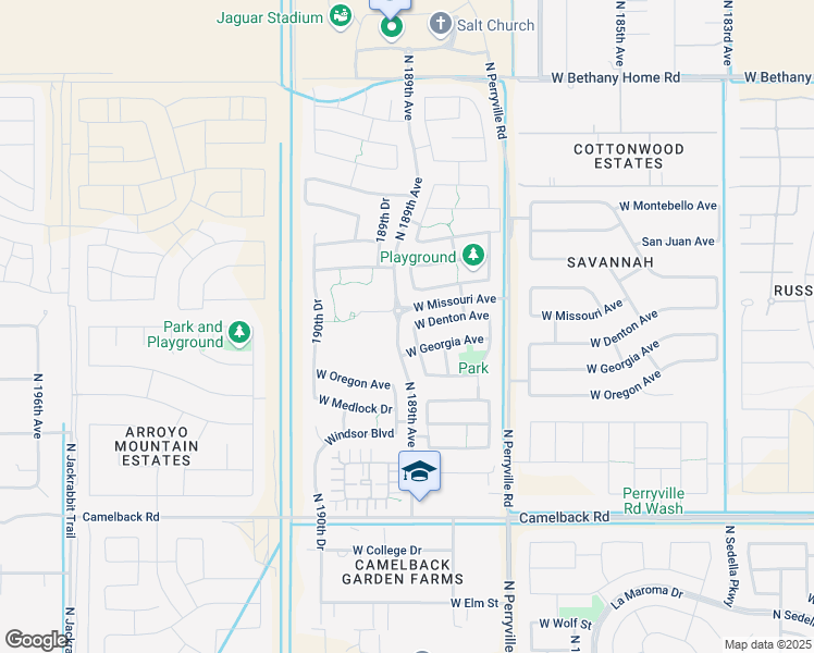 map of restaurants, bars, coffee shops, grocery stores, and more near 5432 North 188th Lane in Litchfield Park