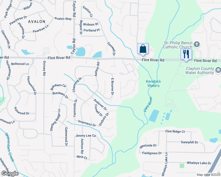 map of restaurants, bars, coffee shops, grocery stores, and more near 8833 East Bourne Drive in Jonesboro