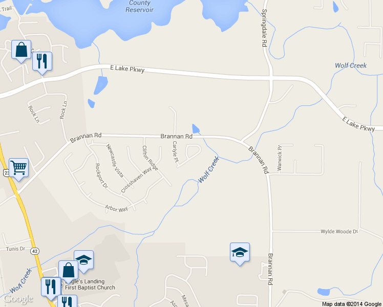 map of restaurants, bars, coffee shops, grocery stores, and more near 1121 Strath Clyde Way in McDonough