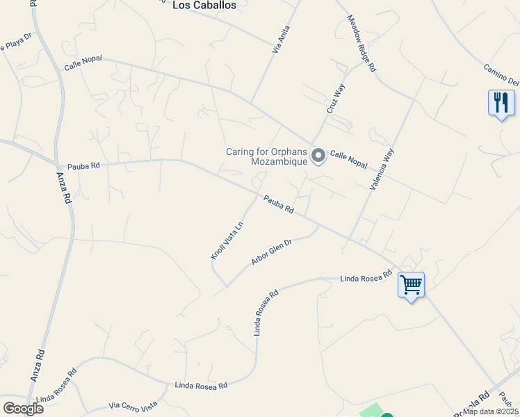 map of restaurants, bars, coffee shops, grocery stores, and more near 41770 Knoll Vista Lane in Temecula