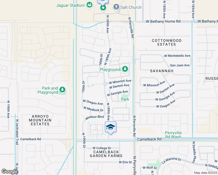 map of restaurants, bars, coffee shops, grocery stores, and more near 5432 North 188th Lane in Litchfield Park