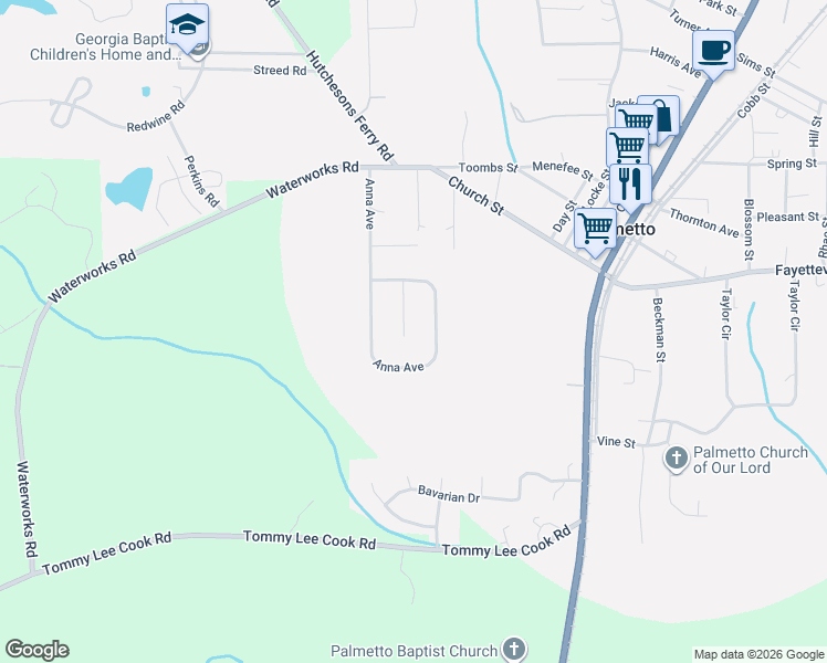 map of restaurants, bars, coffee shops, grocery stores, and more near 150 James Court in Palmetto